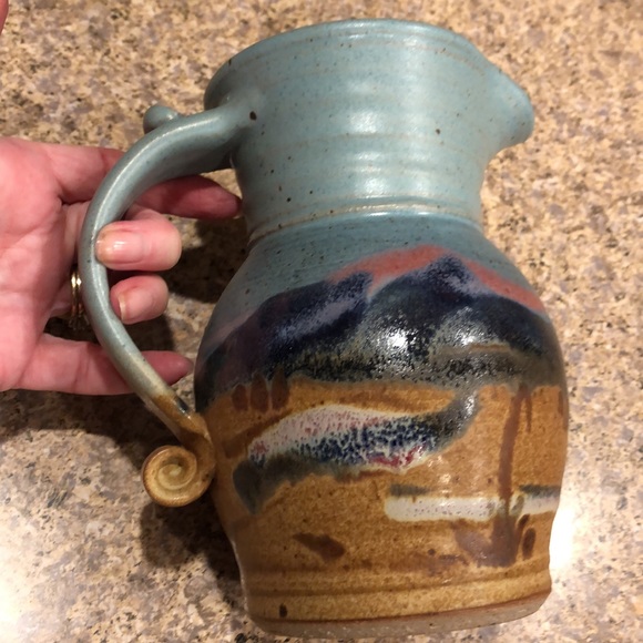 Hand Made in Yellowstone Pottery Pitcher - Picture 8 of 16